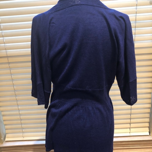 Medium Alberto Makali long cardigan in eggplant - Picture 2 of 4